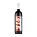 Logodaj Winery Melnik Semi-Sweet - Premium red wine from Bulgaria, featuring an artistic label with abstract flowing waves in shades of burgundy, cream, and terracotta.
