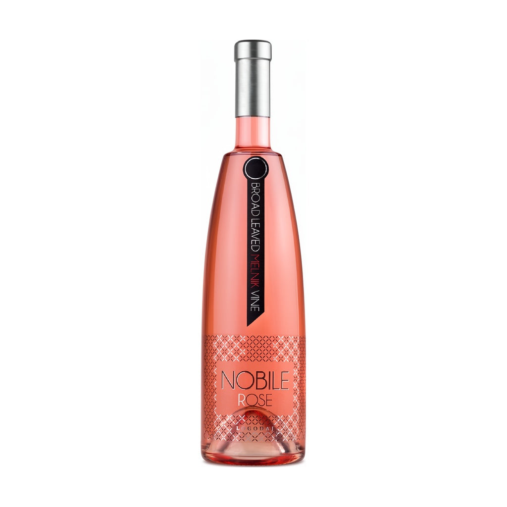 Logodaj Winery Nobile Rosé - Premium rosé wine from Bulgaria, featuring a sophisticated label with peach tones and elegant geometric patterned textures.

