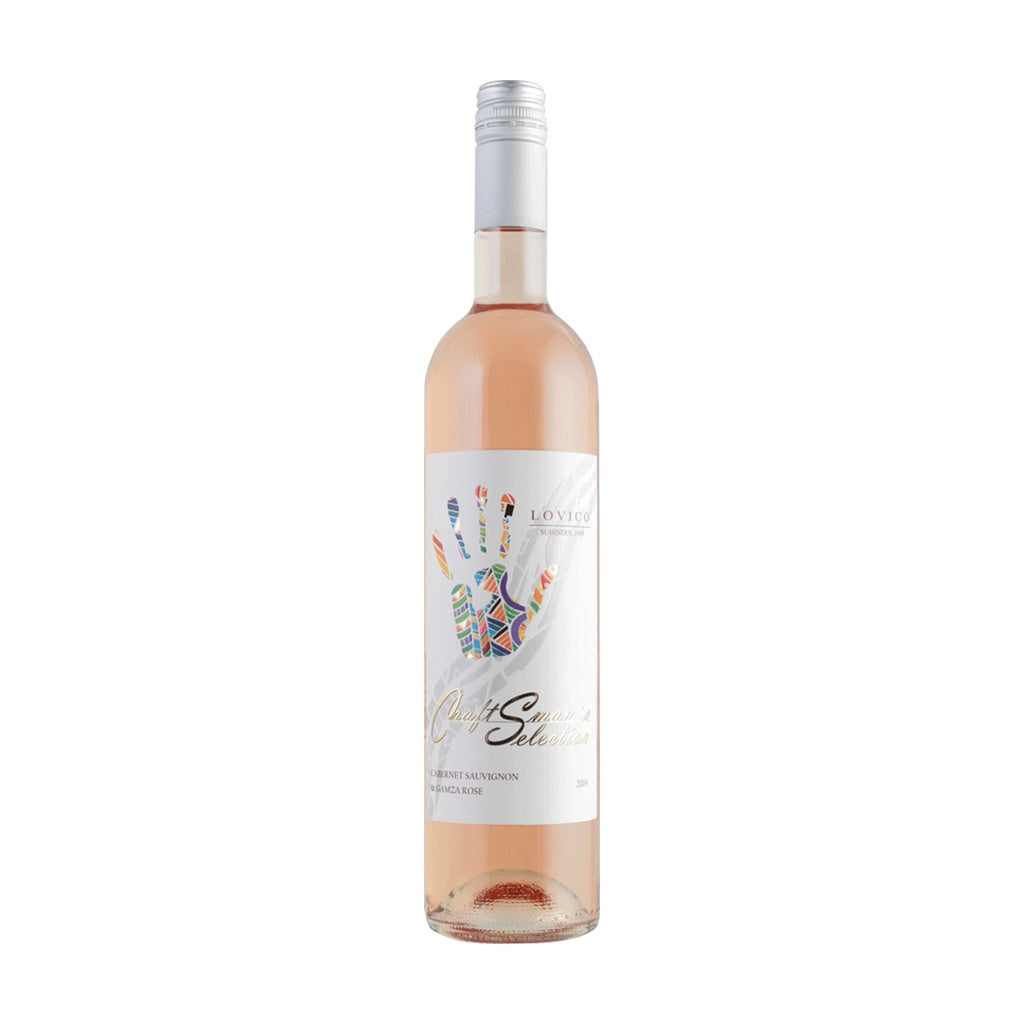 Lovico Suhindol Winery Craftsman's Selection Rosé - Premium Cabernet Sauvignon and Gamza blend from Bulgaria, elegant bottle with pale pink liquid.
