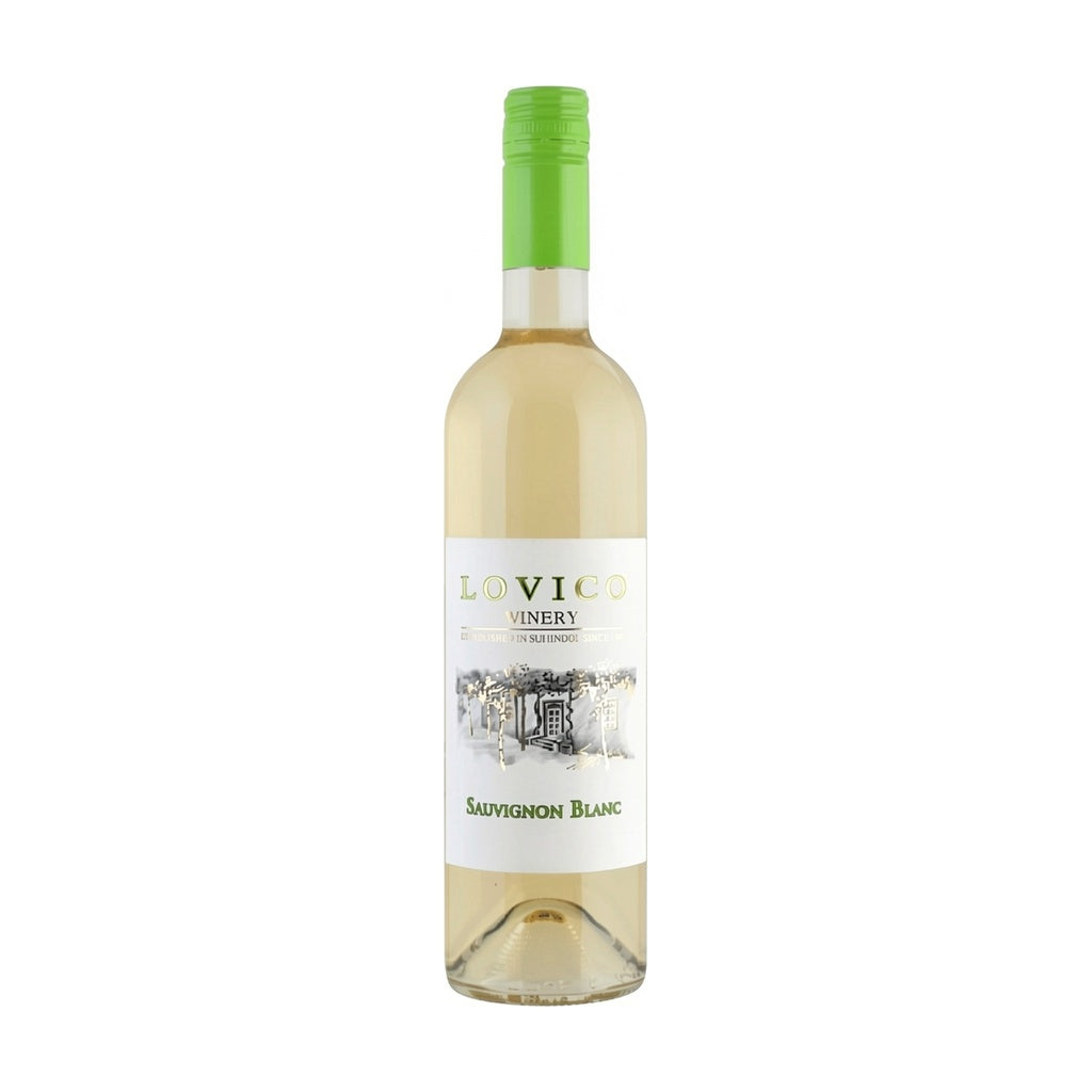Lovico Suhindol Winery Sauvignon Blanc - Premium white wine from Bulgaria, elegant bottle with pale straw liquid

