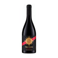 Terra Tangra Black Label Rubin red wine bottle on white background.
