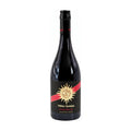Terra Tangra Black Label Mavrud red wine bottle on white background.
