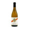 Terra Tangra Chardonnay barrel fermented white wine bottle on white background.
