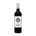 Terra Tangra Organic Rubin red wine bottle on white background.
