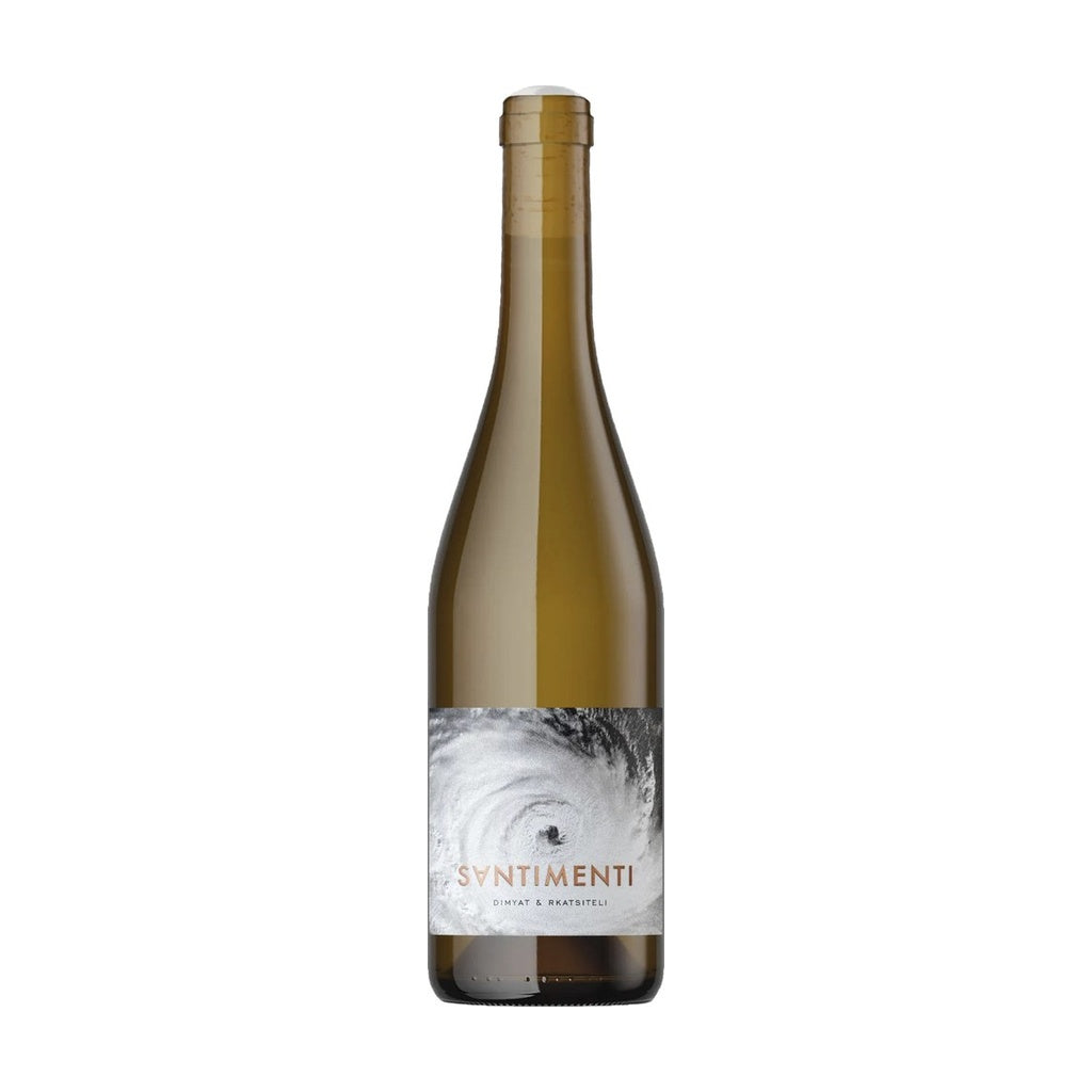 Zagreus Winery Dimiyat & Bratsiteli white wine bottle on white background.
